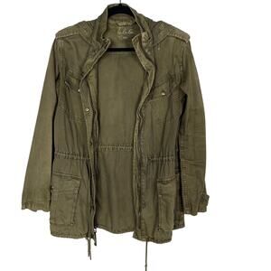 Aritzia Talula XXS Olive Green Trooper Utility Jacket Hooded Cinch Waist 2XS